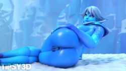 1girls 3d ass blizzard_entertainment blue_body blue_eyes blue_nipples blue_scales blue_skin breast breasts cold exposed_ass female female_focus female_only functionally_nude hand_on_ass ice ice_place jaytrup latina looking_at_viewer looking_back overwatch rime_sombra round_ass short_hair sideboob snow sombra tagme tipsy3d vagina video_games white_hair