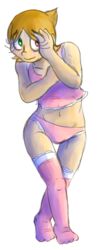 claus earthbound edit edited female female_only green_eyes mother_(game) mother_(series) mother_3 nintendo orange_hair panties pink_panties pink_shirt pink_stockings pose red_eye rule_63 shirt short_hair smile smiling stockings teenager unknown_artist white_skin young younger_female