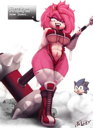 1girls abs amy_rose amy_rose_the_werehog anthro athletic_female big_breasts breasts cameltoe clothed clothing english_text excessive_pubic_hair female female_only female_pubic_hair femdom from_below furry hammer imminent_rape looking_down picturd piko-piko_hammer piko_piko_hammer pink_fur pink_hair pointy_teeth pubic_hair sharp_teeth short_hair skimpy solo sonic_(series) sonic_the_hedgehog stockings text thighhighs tongue tongue_out weapon were white_background yandere