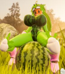 3d 3d_(artwork) anthro big_breasts blaster_master blaster_master_zero blaster_master_zero_2 clothed female female_only kanna_(blaster_master) mob_face plantie plasticmayo