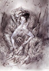 erection female human imminent_sex luis_royo male monster ogre penis size_difference straight the_blue_prince