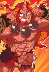 abs disgaea disgaea_5 male_only muscle muscles muscular nippon_ichi_software ppmaqero precum red_magnus_(disgaea) red_skin