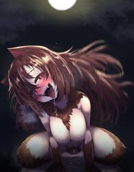 <3_eyes abs absurd_res animal_humanoid big_breasts black_eyes blush bodily_fluids breasts brown_body brown_fur brown_hair canid canid_humanoid canine canine_humanoid cloud cowgirl_position detailed_background duo female female_focus female_on_top female_penetrated female_rapist femdom forced fur furry_arms furry_legs furry_limbs genitals gomeifuku hair heart heart-shaped_pupils hi_res human human_on_humanoid human_penetrating human_penetrating_humanoid humanoid humanoid_hands humanoid_penetrated interspecies kagerou_imaizumi light_skin long_hair lying male male_penetrating male_penetrating_female male_rape_victim mammal mammal_humanoid monster_girl moon night nipples nude on_back on_top open_mouth outside penetration penile_penetration penis rape reverse_rape saliva saliva_on_tongue sex sharp_teeth solo_focus stealing_seed straight sweat symbol-shaped_pupils teeth tongue tongue_out touhou vaginal_penetration