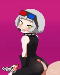 1boy 1girls animated ass atlus buttjob chibi clothed clothing elizabeth_(persona) female kansard_depravity penis persona persona_4 persona_q persona_q2