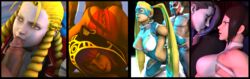 3d 3d_(artwork) asian asian_female canon_genderswap capcom dark-skinned_male dark_skin interracial juri_han karin_kanzuki menat_(street_fighter) penis rainbow_mika rougenine seth_(doll_unit_0) seth_(street_fighter) street_fighter street_fighter_v video_game