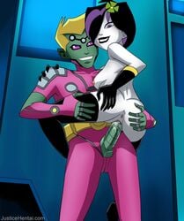 1boy 1boy1girl 1girls alien alien_girl alien_humanoid anus ass ass_grab black_hair black_lipstick blonde_hair brainiac_5 clothed_male_nude_female dc dc_comics dcau female female/male gloves green_skin hair_over_one_eye hand_on_ass justicehentai.com legion_of_superheroes lipstick nipples nude nude_female nudity penis purple_eyes pussy robot_penis sex shrinking_violet sideboob smile socks spread_ass standing_sex straight vagina vaginal_insertion vaginal_penetration vaginal_sex white_skin yellow_hair