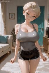 2d_animation ai_animation ai_generated animated animated_gif animated_image big_breasts black_leather black_leather_shorts black_shorts blonde_hair blonde_hair_female bouncing_breasts breasts busty completely_naked completely_nude completely_nude_female exposed_breasts female front_view gif green_eyes grey_eyes grey_topwear human leather_shorts light-skinned_female light_skin loop medium_breasts naked naked_shorts navel nipples nude nude_female pale-skinned_female pale_skin perky_breasts petite platinum_blonde_hair pussy shiny_skin short_hair short_hair_female shorts showing_breasts showing_off small_but_busty solo thigh_gap thighs topless topless_female topwear undressed undressing vagina