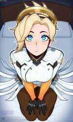 artist:zynxi overwatch mercy 1girl solo breasts large_breasts nipples areolae ass pussy nude completely_nude uncensored nsfw hentai blush curvy thick_thighs wide_hips thighs navel long_hair looking_at_viewer smile seductive open_mouth full_body high_resolution highly_detailed simple_background rule34 ai_generated patreon