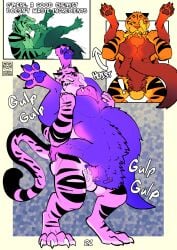 69_position absurd_res anthro balls big_balls big_penis bodily_fluids canid canine comic cum darius_(picantetortuga) deep_throat demon dialogue digital_media_(artwork) duo ear_piercing ear_ring english_text erection face_fucking felid genital_fluids genitals hi_res humanoid_genitalia humanoid_penis hyper hyper_genitalia hypnosis irrumatio juno_(picantetortuga) male male/male male_penetrated male_penetrating male_penetrating_male mammal mind_control muscular mythological_canine mythological_creature mythology nude open_mouth oral oral_penetration pantherine penetration penile penis penis_in_mouth picantetortuga piercing ring_piercing sex simple_background standing standing_69_position standing_sex tail text tiger tongue werecreature