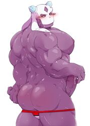 1boy arms ass back bara ben300 big_penis blush froslass genderswap_(ftm) hand_on_glans heavy_breathing looking_at_viewer male male_only moobs muscle nintendo nipples original_character pecs penis pokémon_(species) pokemon pokemon_dppt rule_63 seintaur underwear wet yaoi