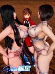 3girls 3d andro-eidos big_ass big_breasts big_thighs breasts curvaceous curvy curvy_figure cyborg female gynoid hips hourglass_figure humanoid large_ass legs light-skinned_female light_skin mature mature_female raven_(stellar_blade) shift_up slim_waist stellar_blade thick thick_hips thick_legs thick_thighs thighs voluptuous waist wide_hips eve_(stellar_blade) haigomura lily_artemis_ii