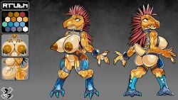 16:9 3_fingers 3_toes alien anthro big_breasts bogexplosion breasts butt clothing colored cutaway digitigrade feet female fingers footwear genitals halo_(series) harness hi_res huge_breasts hyper hyper_breasts kig-yar leaking_breasts leaking_milk microsoft milk model_sheet mostly_nude muscular muscular_anthro muscular_female nipples non-mammal_breasts nude pregnant pregnant_anthro pregnant_female quill_hair red_quills ruuhtian scales scalie short_tail side_boob side_view solo tail tan_body tan_scales toes vulva widescreen xbox_game_studios