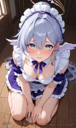 artist:waifi honkai_star_rail robin_(honkai_star_rail) 1girl solo breasts large_breasts nipples areolae ass pussy nude completely_nude uncensored nsfw hentai blush curvy thick_thighs wide_hips thighs navel long_hair looking_at_viewer smile seductive open_mouth full_body high_resolution highly_detailed simple_background rule34 ai_generated patreon