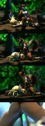 3d absurd_res canid canine cervid direfloof dryad female forest fox hi_res male mammal plant straight tree