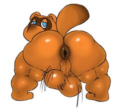 1boy 2020 animal_crossing anthro anus ass backsack barefoot bent_over big_testicles blue_eyes brown_anus brown_body brown_fur brown_testicles bubble_butt canid canine fur furry genitals half-closed_eyes looking_at_viewer looking_back male male_only mammal narrowed_eyes nintendo nude presenting presenting_anus presenting_hindquarters procyonid puffy_anus raccoon raccoon_dog runawayegg simple_background solo solo_male spread_legs spreading testicles tom_nook white_background