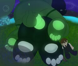 absolute_(dracunchaotic) anal anus ass asshole backsack balls big_ass big_balls big_butt big_penis black_body cigarette conduit_(aberrant_reptile) dracunchaotic eye_closed eyes femboy fur glasses glowing_eyes glowing_genitalia glowing_markings glowing_penis grass green_body gregor_(limbus_company) huge_cock huge_penis knot knotted_penis leg_on_thigh leg_up limbus_company looking_back looking_pleasured male male/male male_penetrated male_penetrating male_penetrating_male necktie night night_sky nose on_top pawpads paws plushie project_moon rain_world simple_eyes slugcat tail thick_thighs thighs water