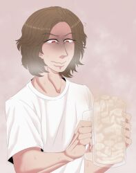 1boy brown_hair cloud color cum cum_cup cum_in_container cum_in_cup cum_mug disaste1960713 disgusted disgusted_expression gokkun hi_res holding_mug kamen_rider kamen_rider_ryuki kamen_rider_ryuki_(series) looking_at_object male male_focus male_only mug_of_cum nervous nervous_sweat red_eyes semen shinji_kido short_hair smelly_cum solo steamy_cum sweat sweatdrop sweating t-shirt thick_cum white_t-shirt