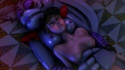3d 4k animatronic animatronic_on_human anthro asleep bed bedroom bedroom_setting blonde_hair blush blushing disboi215 disboi215_(artist) ear_piercing earring earrings facepaint female female/female female_focus female_only five_nights_at_freddy's five_nights_at_freddy's:_security_breach five_nights_at_freddy's_4 fnaf fnaf_security_breach furry ghost_nipples green_eyes green_hair grey_body grey_hair hand_under_breasts hands_under_breasts head_between_breasts highres holding human humanoid laying_on_top_of_each_other long_hair looking_at_partner makeup naked naked_female neck_between_breasts nude nude_female pink_nipples purple_lipstick purple_nipples red_shoulder_pads robot robot_on_human roxanne_wolf_(fnaf) sfm shiny_body shoulder_pads silver_body silver_hair sleeping small_breasts smiling source_filmmaker vanessa_(fnaf) wholesome wholesome_couple yuri