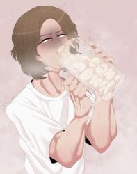 1boy brown_hair cloud color cum cum_cup cum_drip cum_dripping_down_chin cum_in_container cum_in_cup cum_mug disaste1960713 disgusted disgusted_expression drink drinking drinking_cum eyes_rolled_back eyes_rolling_back gokkun hi_res holding_mug kamen_rider kamen_rider_ryuki kamen_rider_ryuki_(series) male male_focus male_only mug_of_cum nervous nervous_sweat red_eyes semen shinji_kido short_hair smelly_cum solo steamy_cum sweat sweatdrop sweating t-shirt tears tears_in_eyes thick_cum tremble_spikes trembling white_t-shirt