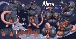 animal_genitalia anthro anus armpit_sniffing backsack balls beard belly big_balls big_butt big_muscles big_nipples big_pecs bodily_fluids body_hair butt butt_hair chest_hair chest_tuft english_text erection facial_hair flaccid foreskin front_view genitals hairy hand_on_hip hi_res huge_balls hyper hyper_genitalia knot knotted_penis lactating looking_at_viewer looking_back male male_lactation mammal model_sheet murid murine musclegut muscular muscular_arms muscular_male musk musk_cloud neth_rusiki_azhti nethgoorat nipple_fetish nipple_pinch nipple_play nipples pecs penis perineum pinch puffy_anus raised_arm raised_tail rat rear_view rodent saggy_balls sheath smile sniffing solo tail tattoo text tuft vein veiny_penis wave