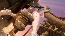 2026 3d bellakvo coins elf elf_ears facial_markings glowing_eyes gold gold_(metal) green_hair high_heels lusan mailbox night_elf open_mouth pearl_thong pointed_ears thigh_highs world_of_warcraft