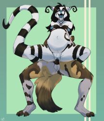 2024 african_wild_dog anthro anthro_on_anthro anthro_penetrated anthro_penetrating anthro_penetrating_anthro anthro_penetrating_female areola black_claws black_hair blue_areola blue_nipples blue_nose blue_tongue blue_vulva breasts breath canid canine claws crux curved_tail duo erection faceless_character faceless_male fari_paredes female female_penetrated fluffy fluffy_tail front_view genitals grabbing_from_behind hair happy hi_res kruel_(feril) leaning leaning_backward long_hair long_tail looking_down male male/female male_penetrating male_penetrating_anthro male_penetrating_female mammal nipples obscured_face on_bottom on_top open_mouth panting penetration penile penile_penetration penis_in_vagina pregnant pregnant_anthro pregnant_female pregnant_sex purple_eyes ready_to_pop reverse_cowgirl_position sex simple_background slim solo_focus striped_body stripes supporting_partner tail tongue twistedteeth vaginal vaginal_penetration vulva