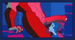 absurd_res alien animal_genitalia big_penis bioware blue_body blue_skin blush blush_lines bodily_fluids body_worship carapace chair claws desk drooling duo electronic_arts furniture genital_fluids genital_worship genitals green_flesh hi_res horizontal_pupils huge_penis kneeling krell_sulak_(anathema) krogan leaking_precum lirum_selis_(anathema) male male/male mass_effect muscular muscular_male natural_armor penile penis penis_on_face penis_worship precum pupils red_eyes red_lighting salarian saliva scar scars_all_over sheath size_difference skinny table unusual_anatomy unusual_genitalia unusual_penis white_body white_skin zapperthecat