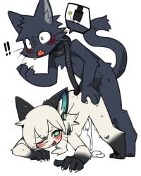 2025 4:5 absurd_res ambiguous_penetration anthro anthro_on_anthro anthro_penetrated anthro_penetrating anthro_penetrating_anthro ass_up biped black_body black_ears black_fur blep blush bodily_fluids bottomless bottomless_anthro bottomless_female cat_tail cheek_tuft chest_tuft claws closed_smile clothed clothing cum cum_inside cum_on_ground cutaway digital_drawing_(artwork) digital_media_(artwork) digitan_(porforever) digitigrade doggystyle domestic_cat duo ejaculation exclamation_point facial_tuft fangs felid feline felis female female_penetrated finger_claws from_behind_position fur genital_fluids gradient_fur green_eyes green_inner_ear hair head_tuft hi_res hip_tuft inner_ear_fluff intraspecies leaking_cum male male/female male_penetrating male_penetrating_female mammal mouth_closed multicolored_body multicolored_fur nifram_logan nude nude_anthro nude_male one_eye_closed open_mouth penetration pizademokttero plantigrade sex shirt simple_background slim slim_anthro slim_female slim_male smile species_transformation star_pupils surprised sweat tail_around_neck teeth three-quarter_view thrust_lines thrusting tongue tongue_out topwear transformation tuft two_tone_body two_tone_fur vaginal_fluids whiskers white_background white_body white_fur white_hair wink