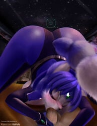 anthro blowjob canon_couple couple duo fellatio female_fox fox_mccloud furry krystal oral space star_fox unseen_male_face v-tal vulpine