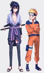 1boy 1girls bettybebe_09 black_hair blonde_hair female kunoichi naruto naruto_(classic) naruto_shippuden ninja rule_63 sasuke_uchiha sasuko sexy_no_jutsu uzumaki_naruto