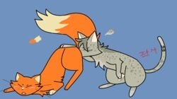 ambiguous_gender animal_genitalia animal_penis ashfur_(warriors) domestic_cat duo erection felid feline felis feral feral_on_feral genitals male male/ambiguous mammal oral penis sex squirrelflight_(warriors) warriorcunt warriors_(cats)