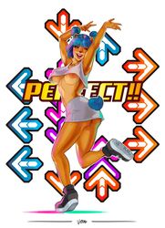 1girls activision anthro areolae bandicoot blue_hair boobs_and_butt_pose bottomwear breasts breasts_out clothed clothing crash_(series) crash_team_racing_nitro-fueled crop_top dance_dance_revolution dancing ear_piercing eyeshadow female female_only footwear fur furry genitals hair happy large_breasts lipstick looking_at_viewer makeup mammal marsupial megumi_bandicoot nipples no_bra no_panties one_eye_closed piercing pussy shoes skirt smile solo tail theartofvero top twintails underboob vero video_games wardrobe_malfunction