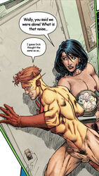 1boy 1girls black_hair brett_booth dc dc_comics donna_troy kid_flash red_hair teen_titans wally_west