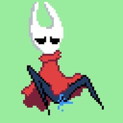 1:1 animated anthro arthropod cape clothing digital_media_(artwork) female hollow_knight hornet_(hollow_knight) insects pixel_art short_playtime simple_background solo team_cherry unknown_artist video_games