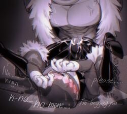 2boys begging belly_bulge big_penis blush caine_(the_amazing_digital_circus) clothed_sex coach_dictatorer_(the_amazing_digital_circus) cum_in_pussy cumming cumming_while_penetrating cuntboy cuntboy/male desk english_text fucked_senseless glitch_productions gloves heels huge_cock kinger_(the_amazing_digital_circus) latex latex_legwear mating_press moaning muscular_male pressed_against shaking size_difference spread_legs sweat the_amazing_digital_circus vaginal_penetration veins veiny_penis