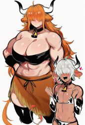 novelai kortai ai_generated tagme original_character delia_toro highland_cattle highland_cow muscular muscular_female cow cattle size_difference bigger_female femboy femdom femboy_on_female milo_moo
