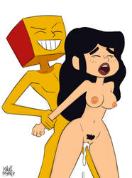 black_hair cartoon_network crossover cube_(yellow) cum female knullmannen knullmannen_(artist) naked nude nude_female pubic_hair sex the_heist unshaved_pussy victor_and_valentino xochi_jalapeno