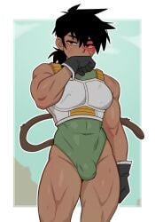 bulge clothed dragon_ball dragon_ball_z dross futanari saiyan