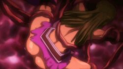 animated animated_gif ass birthing green_hair mahou_shoujo_isuka restrained tentacle tentacle_sex