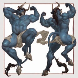 1boy abs anthro anthro_only ass back back_muscles back_view bara biceps big_ass big_biceps big_butt big_calves big_muscles big_pecs big_triceps buff calves flaccid flaccid_penis hairy hairy_male happy_trail horns male male_only mammal manly minotaur muscles muscular muscular_anthro muscular_ass muscular_back muscular_calves muscular_male muscular_shoulders muscular_thighs naked nipples nude nude_male nudity pecs pectorals solo solo_focus solo_male standing tail taran_fiddler text thick_ass thick_thighs toned toned_ass toned_back toned_body triceps blue_body blue_fur black_hair flexing flexing_biceps musclegut covered_penis penis_covered scars_on_back white_background muscular_forearms veiny_forearms veiny_muscles veiny_thighs veiny_arms towel towel_only towel_covering_crotch bovid bovine bara_ass masculine_male flexing_muscles pose posing