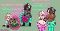 ass_expansion big_ass big_breasts breast_expansion callie_(splatoon) digested digested_prey digestion digestion_noises digestion_sequence huge_ass huge_breasts inkling inkling_girl maniacalfork marie_(splatoon) marina_(splatoon) octoling octoling_girl off_the_hook_(splatoon) pearl_(splatoon) same_size_vore sequence soft_vore splatoon splatoon_2 unwilling unwilling_prey unwilling_vore vore vore_belly weight_gain