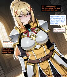 phanary patreon patreon_username patreon_link absurdres aesthetic ai_generated anime anime_style blurred_background comic comic_page comic_panel comic_strip cover_page dialogue digital_art digital_painting english high_quality highres line_art long_comic manga_style multiple_panels soft_shading speech_bubble 1girls 1girl 1female solo_focus big_breasts huge_breasts large_breasts big_ass large_ass bubble_butt bubble_ass thick curvy curvy_figure curvy_female curvy_body curvy_hips curvy_thighs sexy sexy_pose sexy_body sexy_female beautiful beautiful_girl beautiful_female cute cute_face slut bitch 2026 blush blushing blush_lines blushing_female text text_bubble text_box text_focus english_text english_dialogue darkness_(konosuba) konosuba kono_subarashii_sekai_ni_shukufuku_wo! solo long_hair breasts looking_at_viewer blue_eyes blonde_hair hair_ornament ribbon hair_between_eyes closed_mouth braid ponytail cowboy_shot indoors artist_name belt armor red_ribbon window dutch_angle watermark x_hair_ornament shoulder_armor web_address angry pauldrons breastplate brown_belt armored_dress annoyed faulds boobplate