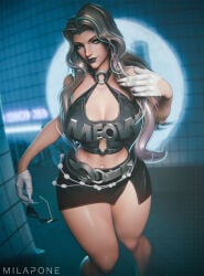 1girl 2026 3d 3d_(artwork) big_breasts black_cat_(marvel) black_cat_(marvel_rivals) black_cat_(urban_predator) child_bearing_hips felicia_hardy glasses hips hips_wider_than_shoulders lipstick long_hair marvel marvel_rivals milapone revealing_clothes shiny_skin spider-man_(series) standing tagme thick thick_ass thick_hips thick_legs thick_thighs thighs video_game_character video_games white_hair wide_hips