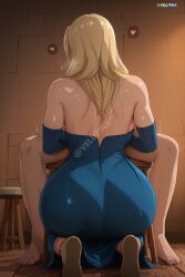 blonde_blazer dispatch_(game) alternate_costume official_alternate_costume blonde_hair long_hair blue_dress bare_shoulders squatting from_behind back stool barefoot gloves elbow_gloves facing_away detached_sleeves sitting_on_face indoors strapless_dress sitting blue_gloves median_furrow kneeling strapless spread_legs shoes shoulder_blades trembling tiptoes solo feet bare_back backboob backless_outfit sitting_backwards backless_dress implied_sex 1girl dress ass spoken_heart hetero sweat breasts large_breasts solo_focus oral thighs huge_ass watermark girl_on_top clothed_female_nude_male pussy_juice hips butt big_ass curvy_hips huge_hips wide_hips bubble_butt curvy curvy_body curvaceous_figure curvaceous_body curvaceous_hips curvaceous_thighs curvaceous_ass curvaceous curvy_thighs thick_thighs thick_legs curvy_figure thick_hips thick_butt voluptuous voluptuous_body wide_thighs wide_ass slim_waist big_thighs plump_thighs fellatio penis heart_symbol hearts hearts_around_head boobs chest big_breasts bursting_breasts huge_breasts soft_breasts busty cleavage curvy_female curvaceous_female voluptuous_female wide_hipped_female pussy_juice_drip pussy_juice_trail pussy_juice_string pussy_juice_stain pussy_juice_leaking pussy pussy_juice_on_pussy ai_generated mature paid_reward_available shiny_skin skindentation sweating velutinx visible_breath wet_skin heavy_breathing sweaty sweaty_body breath shiny_hair wet wet_body mature_female hourglass_figure hourglass_figured_female implied_paizuri
