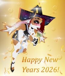 b0tster bedroom_eyes blush bunlith_(b0tster) drunk female_only furry_only low_poly new_year thick_thighs tongue_out trans_(lore)