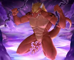 2020 abs anthro delga dragon genitals hi_res inkudoragoon m.u.g.e.n male male_only muscular nipples nude penis pussy scalie slime solo tentacle tentacle_sex wet