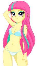 1girls bikini bra breasts cleavage equestria_girls female freckles freckles_on_chest friendship_games friendship_is_magic hasbro my_little_pony navel panties rosemile_mulberry simple_background solo solo_female sour_sweet_(eg)