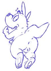 anus ass balls furry genitals hi_res male male_only nickelodeon raburigaron rocko's_modern_life rocko_rama simple_background sketch solo white_background