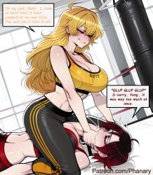 phanary patreon patreon_username patreon_link absurdres aesthetic ai_generated anime anime_style blurred_background comic comic_page comic_panel comic_strip cover_page dialogue digital_art digital_painting english high_quality highres line_art long_comic manga_style multiple_panels soft_shading speech_bubble 1girls 1girl 1female solo_focus big_breasts huge_breasts large_breasts big_ass large_ass bubble_butt bubble_ass thick curvy curvy_figure curvy_female curvy_body curvy_hips curvy_thighs sexy sexy_pose sexy_body sexy_female beautiful beautiful_girl beautiful_female cute cute_face slut bitch 2026 blush blushing blush_lines blushing_female text text_bubble text_box text_focus english_text english_dialogue rwby rooster_teeth viz_media ruby_rose yang_xiao_long futanari futa_with_female futa long_hair breasts smile short_hair blonde_hair multiple_girls black_hair navel 2girls cleavage bare_shoulders purple_eyes ahoge multicolored_hair sweat red_hair lying pants artist_name midriff on_back grin two-tone_hair grey_eyes gradient_hair black_pants abs toned sports_bra exercise strangling asphyxiation gym red_sports_bra