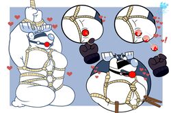 2019 absurd_res anthro anus ass ass_juice blindfold bondage bound bunnybara capreoline cervid fur heart hi_res humanoid_hands male male_only mammal reindeer rope slightly_chubby solo_focus white_body white_fur white_santa_(takataka)